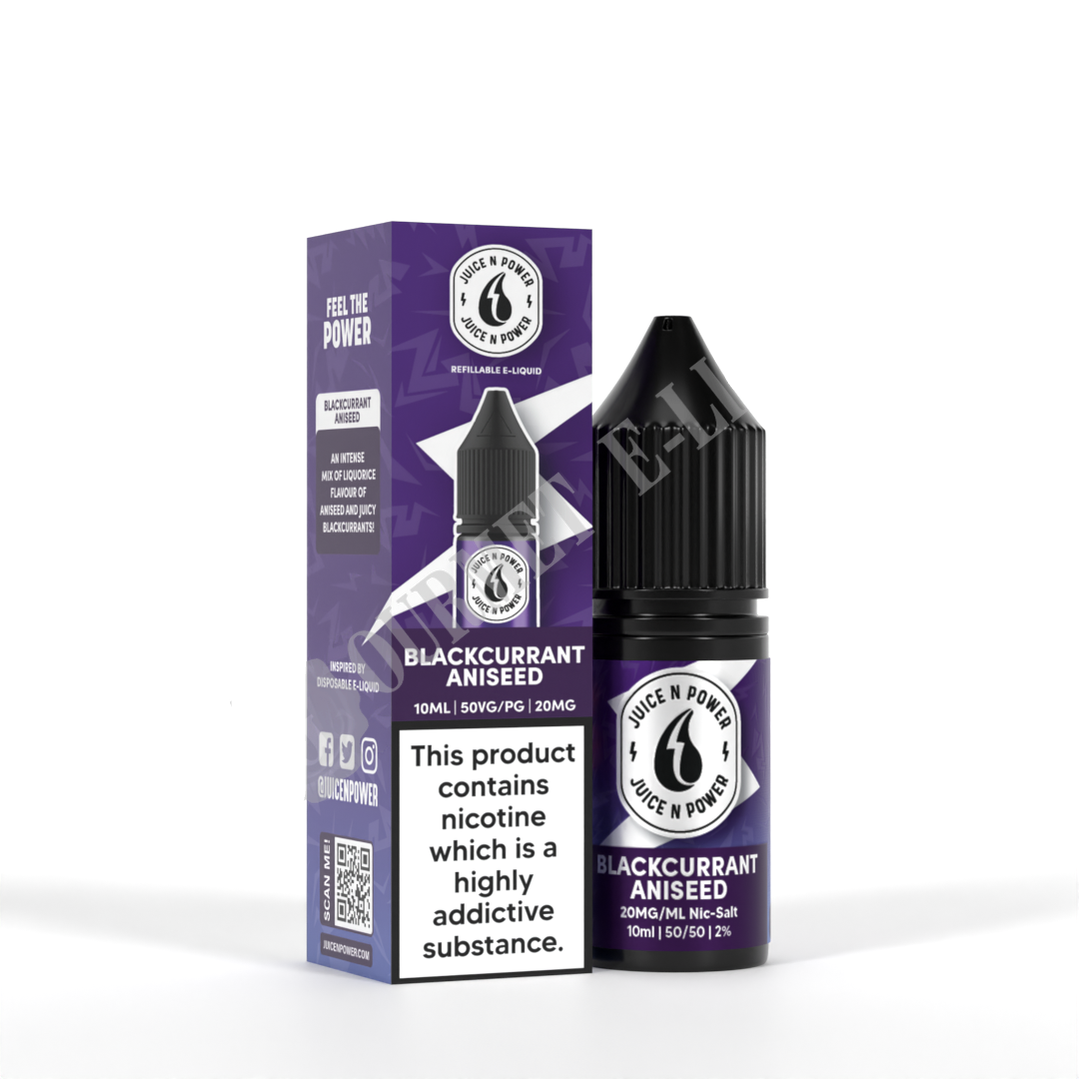 Blackcurrant Aniseed by Juice N Power Nic Salts