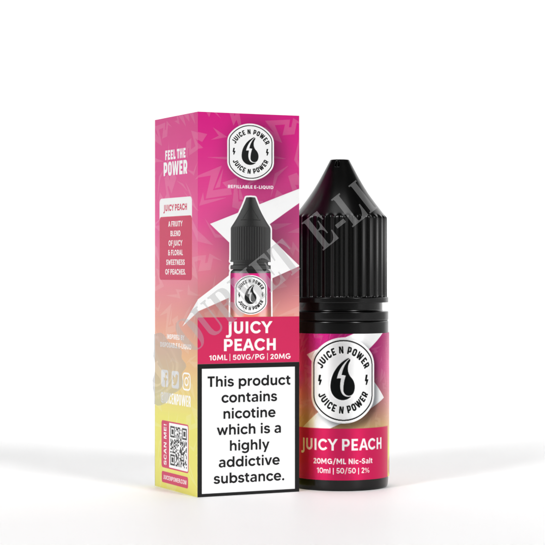 Juicy Peach by Juice N Power Nic Salts