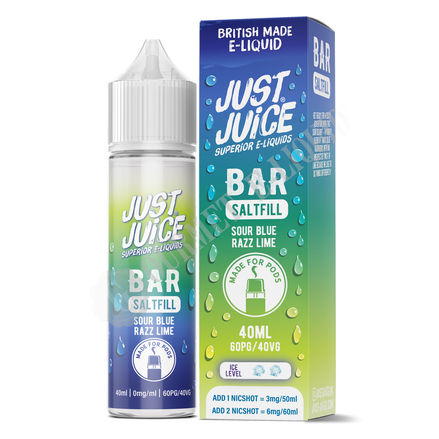Sour Blue Razz Lime by Just Juice Bar Saltfill